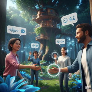 People connecting and enjoying virtual hangouts in a virtual reality setting.
